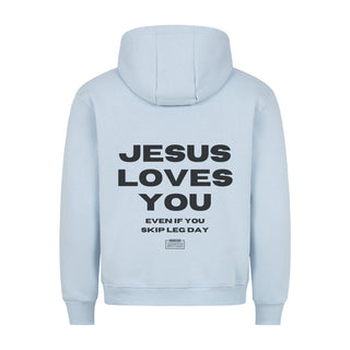 Skip Legday Gym Hoodie BackPrint Detailansicht, Mountain Movers christliche Streetwear