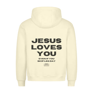 Skip Legday Gym Hoodie BackPrint Detailansicht, Mountain Movers christliche Streetwear