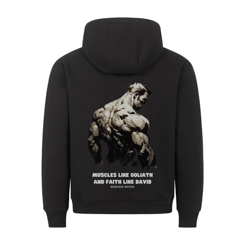Spieren zoals Goliath en Faith zoals David Gym Hoodie Rugprint
