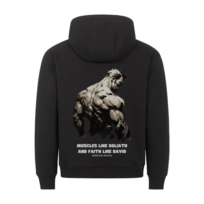 Spieren zoals Goliath en Faith zoals David Gym Hoodie Rugprint
