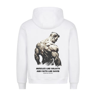 Muscles like Goliath Gym Hoodie BackPrint Variante, Mountain Movers christliches Design