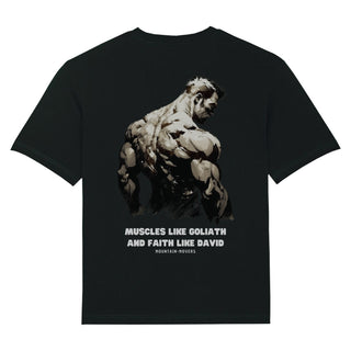 Muscles like Goliath Oversized Shirt BackPrint, Motivdetail