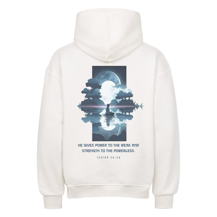 Power to the Weak Gym Oversized Hoodie Backprint