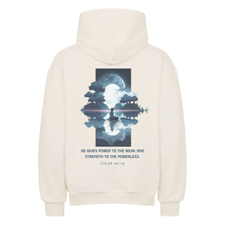 Power to the weak Gym Oversized Hoodie BackPrint, Motivdetail