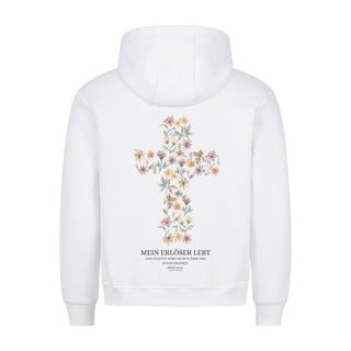 Mein Erlöser lebt Hoodie BackPrint, Motivdetail