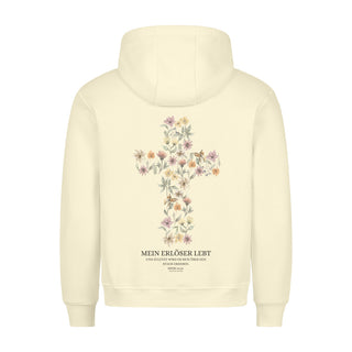 Mein Erlöser lebt Hoodie BackPrint, Rueckansicht