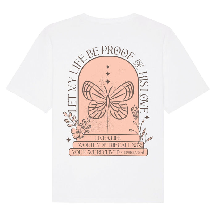 Laat mijn leven een bewijs zijn van een oversized T-shirt met backprint