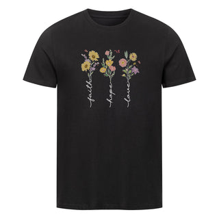 Faith Hope Love Flower Shirt, Vorderansicht