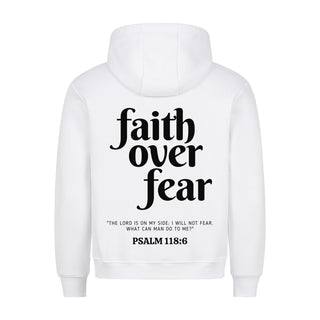 Faith over Fear Psalm 118:6 Hoodie Back Print, Motivdetail