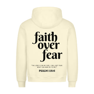 Faith over Fear Psalm 118:6 Hoodie Back Print, Vorderansicht