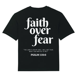 Faith over Fear Psalm 118:6 Oversized Shirt BackPrint, Motivdetail