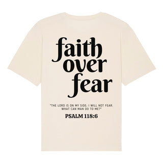 Faith over Fear Psalm 118:6 Oversized Shirt BackPrint, Rueckansicht