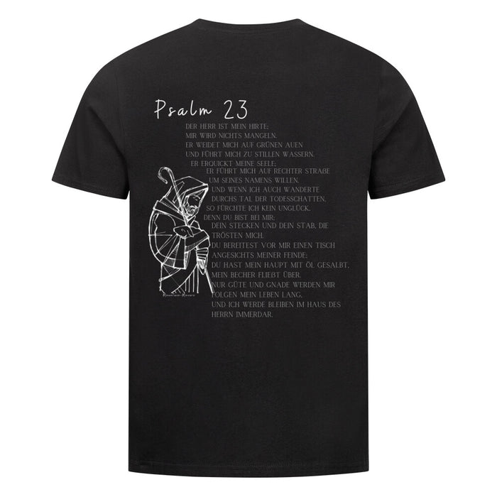Psalm 23 text T-shirt backprint