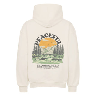Peaceful Oversized Hoodie BackPrint, Vorderansicht