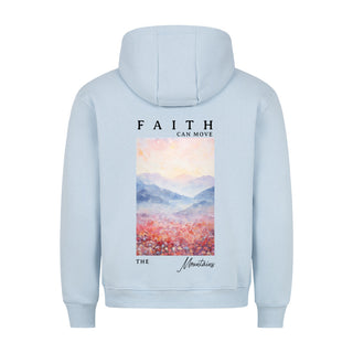 Faith can move the mountains aquarell Hoodie BackPrint, Rueckansicht