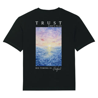 Trust God´s Plan Aquarell Oversized Shirt BackPrint, Motivdetail
