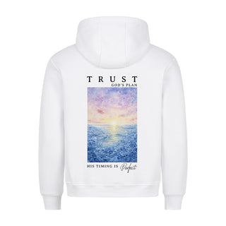Trust God´s Plan Aquarell Hoodie BackPrint, Motivdetail
