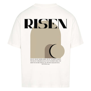 Risen Matthäus 28,6 Oversized Shirt BackPrint, Vorderansicht