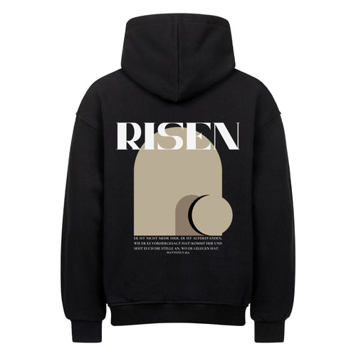 Opgestaan ​​Matthew 28:6 Oversize Hoodie Rugprint