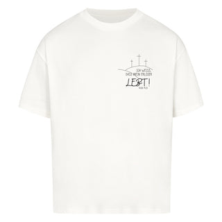 Mein Erlöser lebt minimalistic Oversized Shirt, Vorderansicht