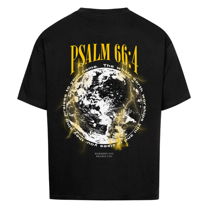Psalm 66,4 Oversized Shirt Front- und BackPrint