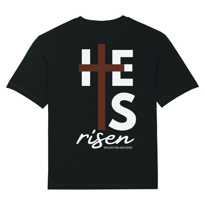 He is risen cross Oversized Shirt BackPrint