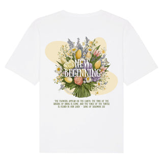 New beginning Flower Oversized Shirt BackPrint, Nahaufnahme