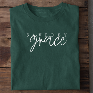 Saved by Grace T-Shirt Flatlay, Mountain Movers