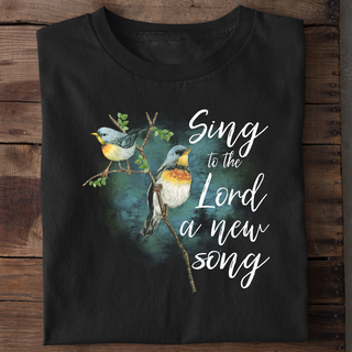 Sing to the Lord Bird Shirt Detailansicht, Mountain Movers christliche Streetwear