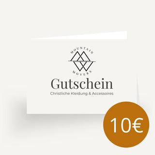 Mountain Movers Geschenkgutschein 10 Euro, christliche Streetwear