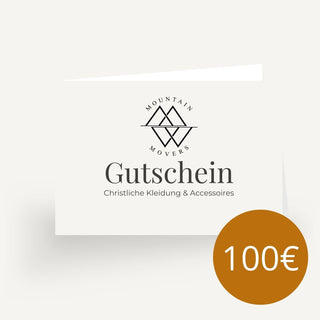 Mountain Movers Geschenkgutschein 100 Euro, christliche Streetwear