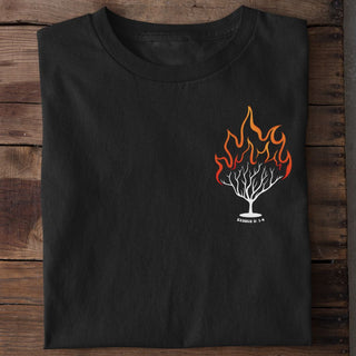 Dornbusch T-Shirt Detailansicht, Mountain Movers christliche Streetwear