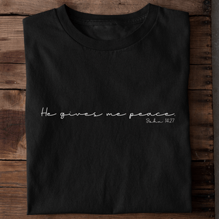 He gives Peace Shirt Detailansicht, Mountain Movers christliche Streetwear