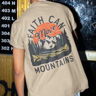 Mountains Retro Oversized Shirt BackPrint Produktansicht, Mountain Movers christliche Streetwear