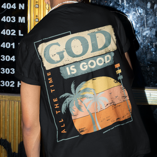 God is Good Oversized Shirt BackPrint Produktansicht, Mountain Movers christliche Streetwear