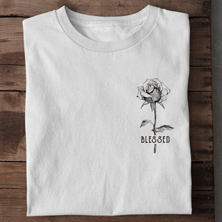 Blessed Rose Little Shirt Detailansicht, Mountain Movers christliche Streetwear