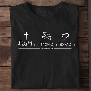 Faith Hope Love Shirt Variante, Mountain Movers christliches Design
