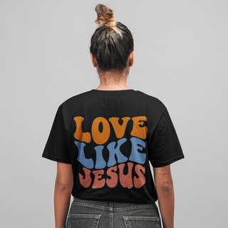 Love Like Jesus Oversized Shirt BackPrint Produktansicht, Mountain Movers christliche Streetwear