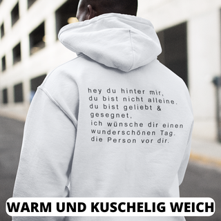 Hey Du Hoodie BackPrint Variante, Mountain Movers christliches Design